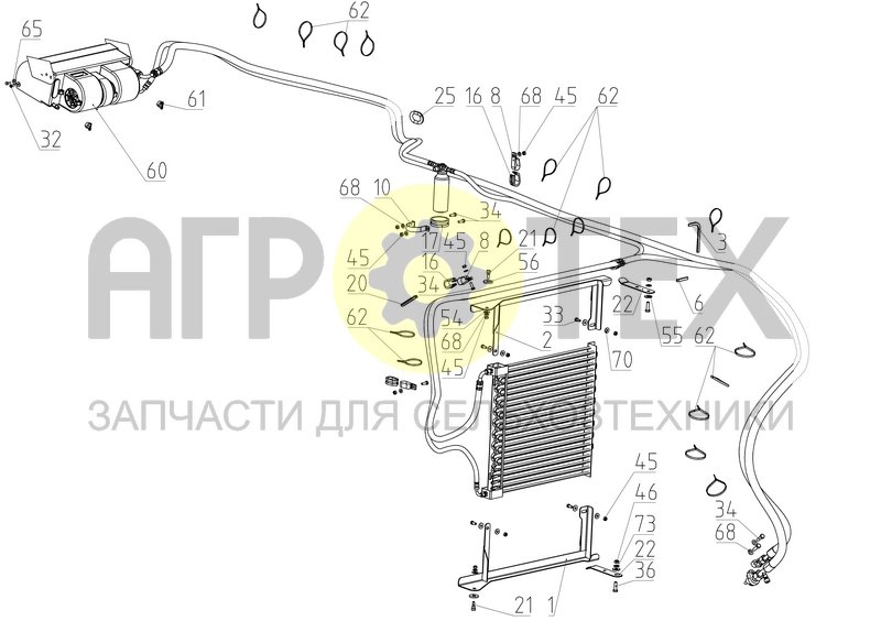 Чертеж Установка кондиционера (1403.28.01.000)